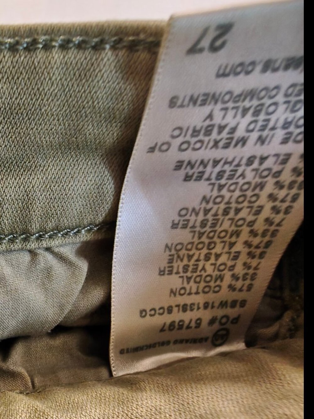 AG Adriano Goldschmied The Caden Tailored Trouser Chino Pants Olive Green 27 - Picture 4 of 4